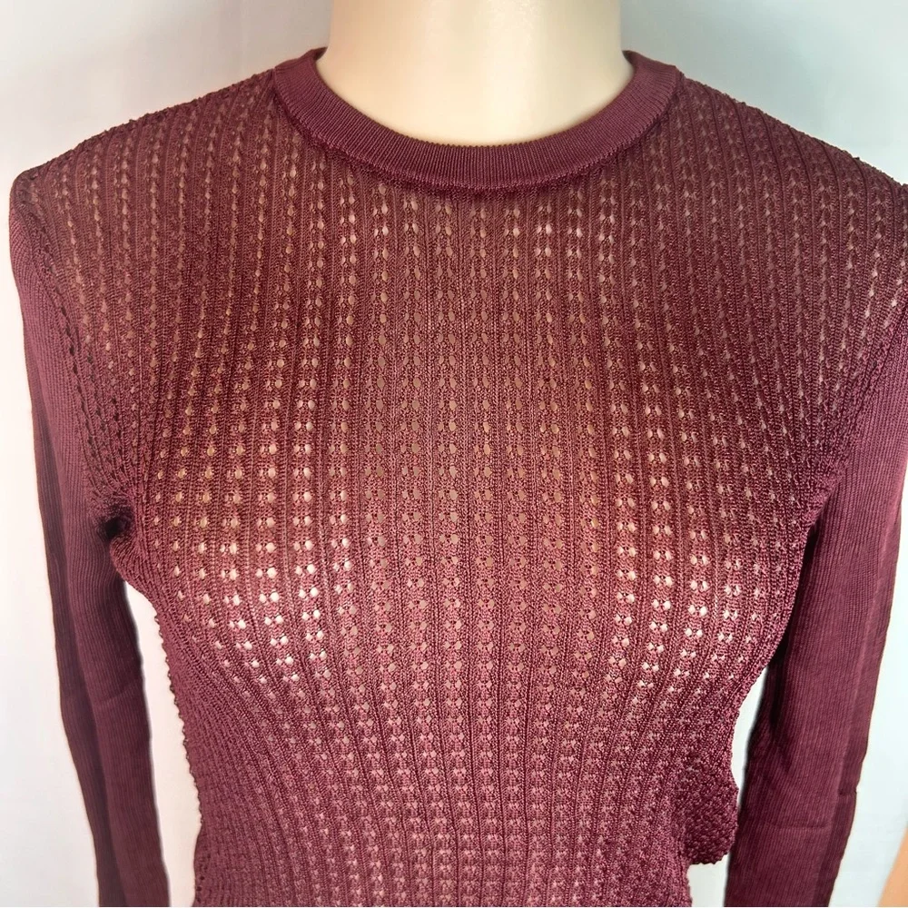 NWT FREE PEOPLE H20 CREW NECK PULLOVER  SWEATER TOP RAW GARNET. XS